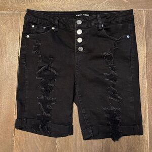 ALMOST FAMOUS Denim Destroyed Stretch Denim Jean Shorts Sz 9